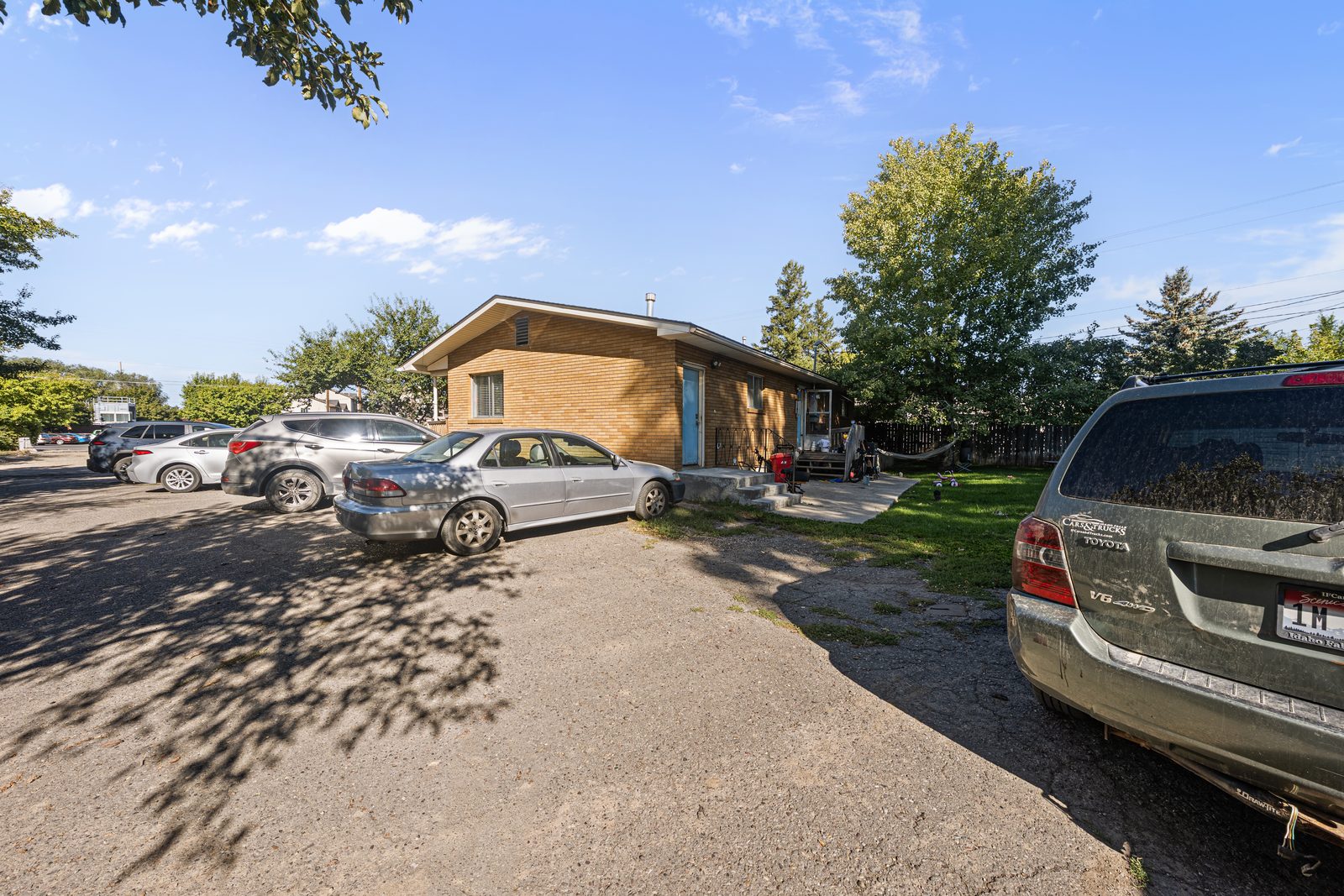 Off street parking along the fourplex