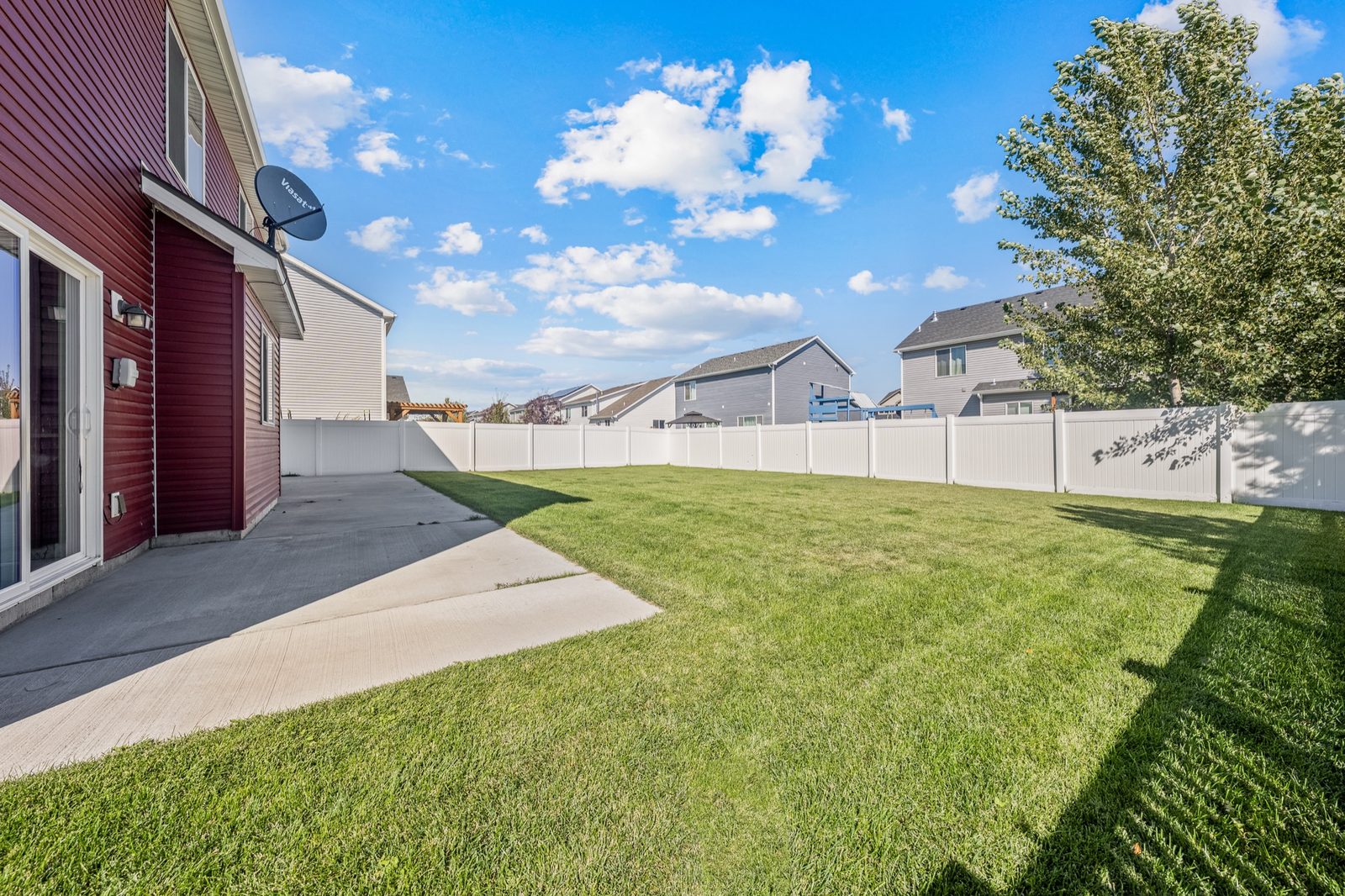Side yard and lawn