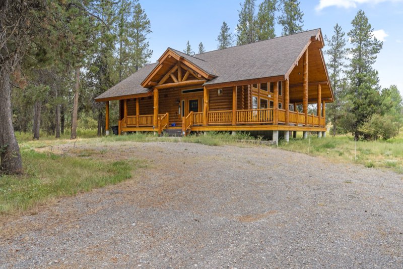 Log cabin among the pines near Island Park, Idaho